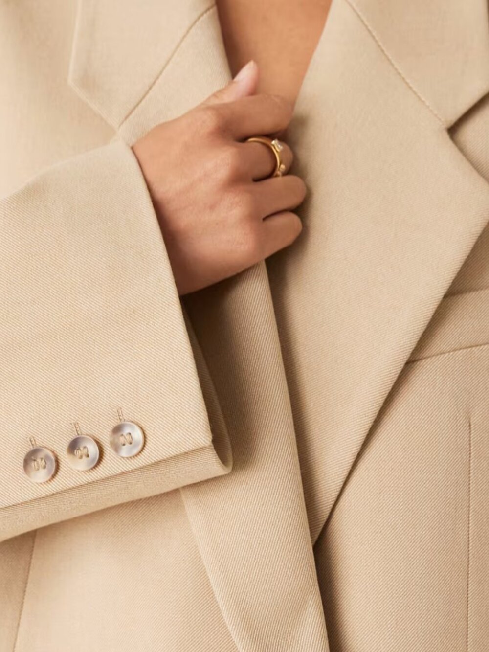 ASOS Edition Double Breasted Light Tan Blazer Size 6 - Picture 2 of 5